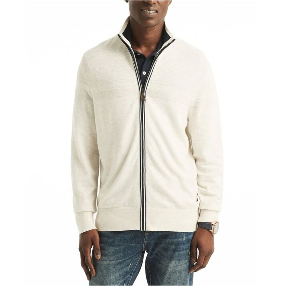 Nautica Mens Mock-Neck Full-Zip Knit Sweater, NWT